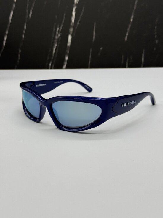 NEW BALENCIAGA BB0157S 009 BLUE UNISEX SUNGLASSES BALENCIAGA EYEWEAR